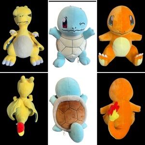 NWOT Pokémon Charizard, Charmander & Squirtle plush stuffed animals Olyfactory